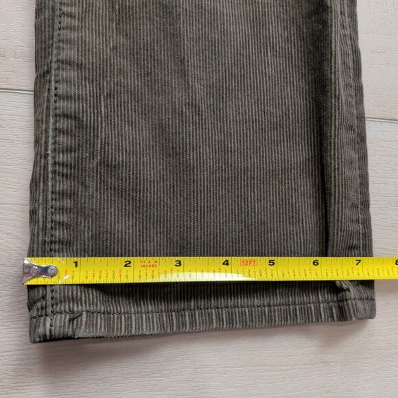 John Varvatos Bowery Corduroy Pants Mens 32x33 Button Fly Olive Green Brown EUC - Picture 10 of 11